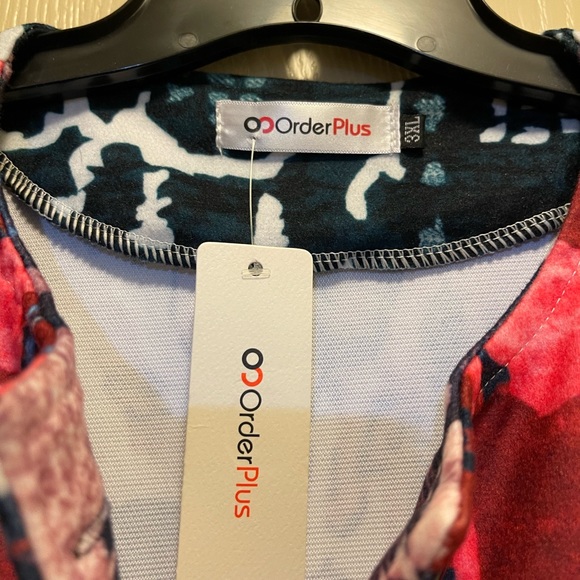 Order Plus Thin Multi-colored Button down jacket Size 3X(Fits like 1X) not lined - Picture 5 of 5